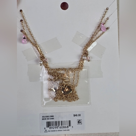 Betsey Johnson Layered Daisy Floral Crystal Pearl Necklace Set NWT - Picture 5 of 8